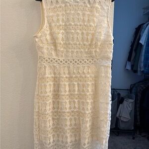 Lulu's Cream Lace Midi Dress